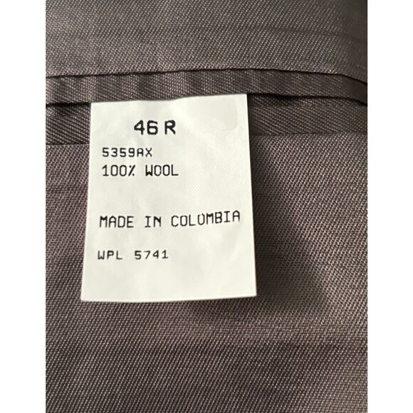 Oscar de la Renta Mens Gray Wool Blazer Sport Coat Micro Check Size 46R Business - Picture 5 of 9